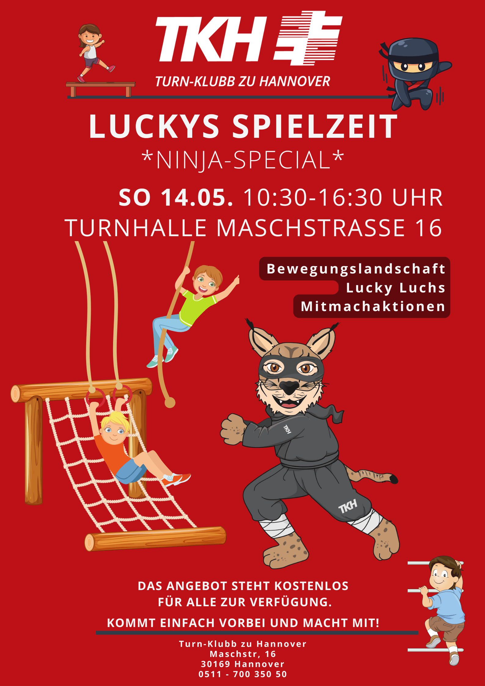 Plakat Lucky's Spielzeit Ninja Mai