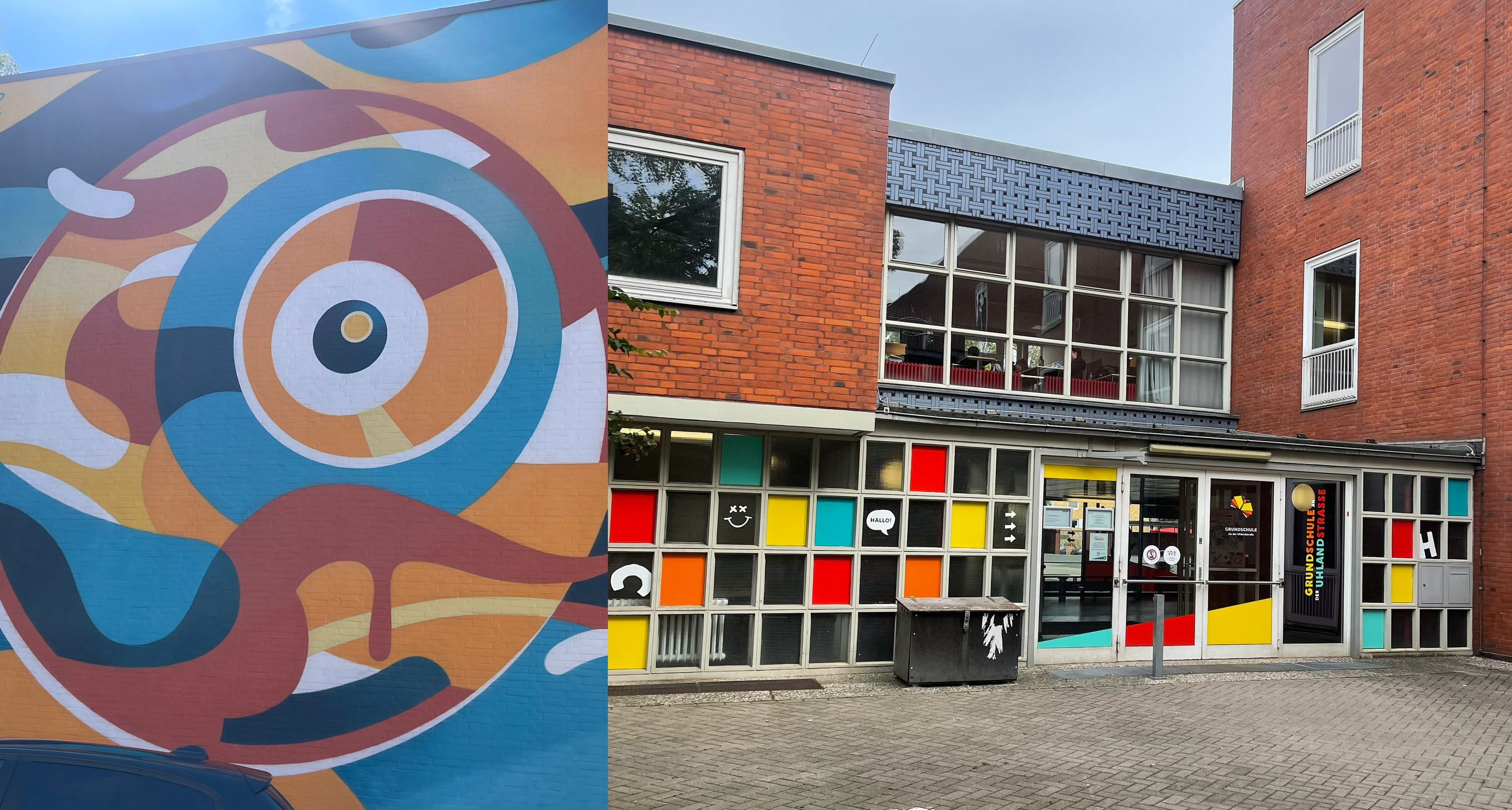 GS Uhlandstraße Front und Graffiti
